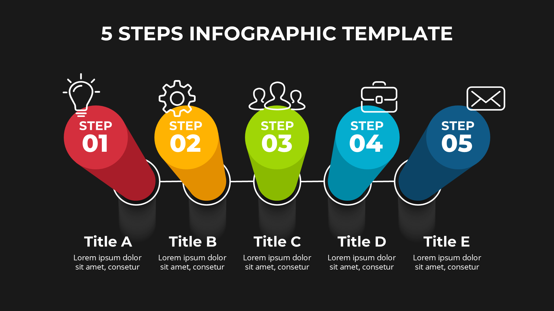 3D Infographics Dark slide 4